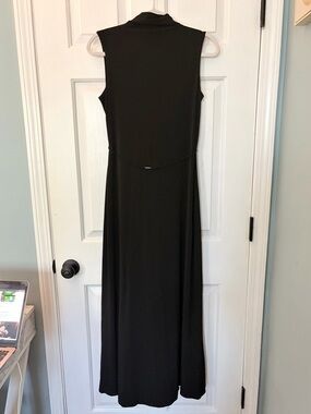 Francisco Costa For Calvin Klein Black Stretch Knit Maxi Dress